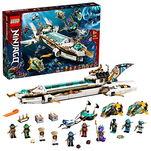 LEGO 71756 Ninjago Wassersegler, U-Boot Spielzeug mit Kai & NYA, Geschenke für Kinder, Jungen und Mädchen ab 9 Jahre, Set mit 10 Ninja-Minifiguren von LEGO