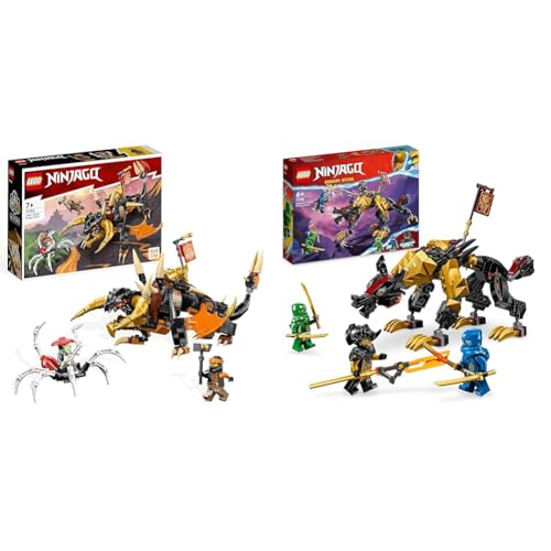 LEGO 71782 NINJAGO Coles Erddrache EVO, Spielzeug zum Sammeln & 71790 NINJAGO Jagdhund des kaiserlichen Drachenjägers, baubares Monster-Spielzeug von LEGO
