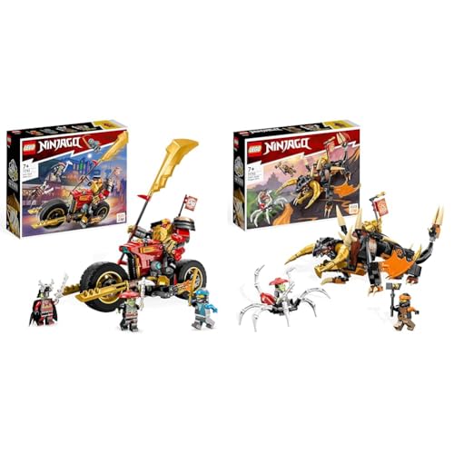 LEGO 71783 NINJAGO Kais Mech-Bike EVO, Aufrüstbares Ninja-Motorrad Spielzeug & 71782 NINJAGO Coles Erddrache EVO von LEGO