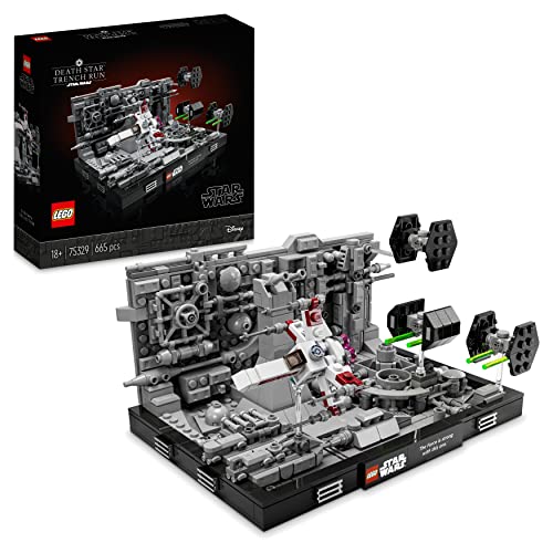 LEGO 75329 Star Wars Death Star Trench Run Diorama Set, Modellbausatz für Erwachsene mit Luke Skywalkers X-Wing, Fanartikel aus Eine Neue Hoffnung, Zimmer-Deko, Geschenk von LEGO