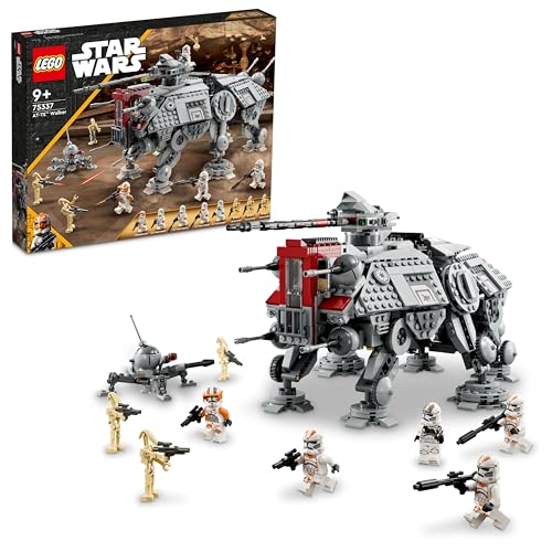 LEGO Star Wars at-TE Walker, Bewegliches Spielzeugmodell, Set mit Minifiguren inkl. 3 Klonsoldaten, Kampfdroiden und Zwergspinnendroide 75337 von LEGO