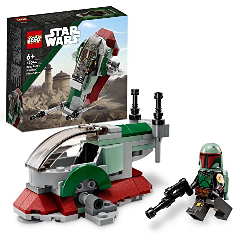 LEGO Star Wars Boba Fetts Starship – Microfighter Set, Modell aus Der Mandalorianer, baubares Spielzeug mit Flick-Shooter und verstellbaren Flügeln 75344 von LEGO