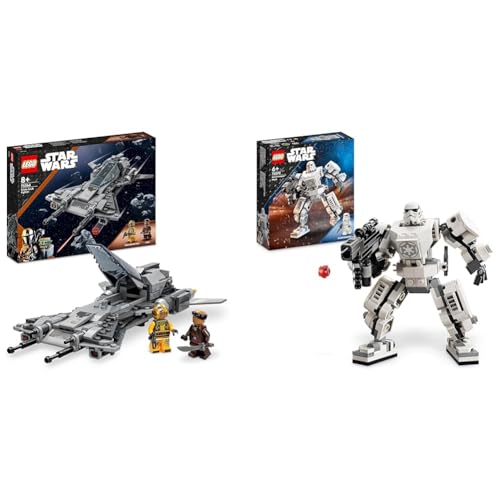 LEGO 75346 Star Wars Snubfighter der Piraten Set, The Mandalorian Staffel 3 & 75370 Star Wars Sturmtruppler Mech Set, Baubares Actionfigur-Modell von LEGO