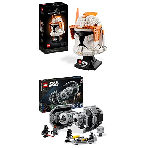 LEGO 75350 Star Wars Clone Commander Cody Helm Set für Erwachsene & 75347 Star Wars TIE Bombe Modellbausatz mit Darth Vader Minifigur mit Lichtschwert und Gonk-Droide von LEGO