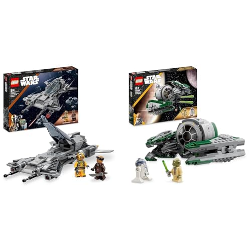 LEGO 75360 Star Wars Yodas Jedi Starfighter, Clone Wars Fahrzeug-Set & 75346 Star Wars Snubfighter der Piraten Set, The Mandalorian Staffel 3 von LEGO