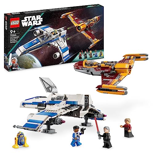 LEGO Star Wars New Republic E-Wing vs. Shin Hatis Starfighter, Set der Ahsoka-Serie mit 2 Spielzeug-Fahrzeugen, Droiden-Figur, 4 Minifiguren und 2 Lichtschwertern 75364 von LEGO