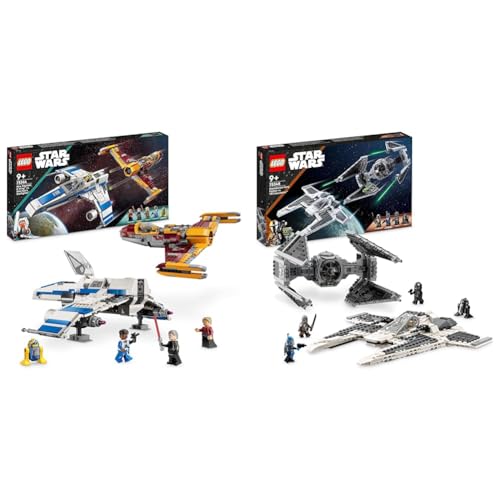 LEGO 75364 Star Wars New Republic E-Wing vs. Shin Hatis Starfighter & 75348 Star Wars Mandalorianischer Fang Fighter vs. TIE Interceptor Set von LEGO