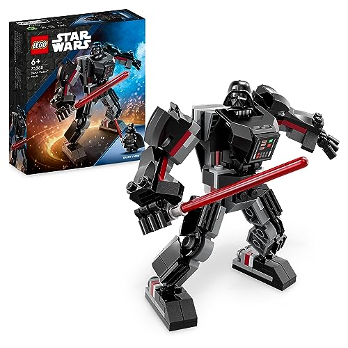 LEGO Star Wars Darth Vader Mech, baubares Actionfiguren-Modell mit Gelenkteilen, Minifiguren-Cockpit und großem roten Lichtschwert, Sammel-Spielzeug für Kinder, Jungen, Mädchen ab 6 Jahren 75368 von LEGO
