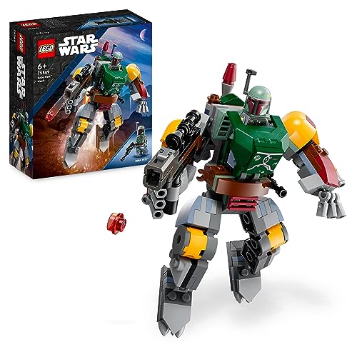 LEGO Star Wars Boba Fett Mech, baubare Actionfigur mit Blaster und Raketenrucksack mit Flick-Shooter, Sammelset für Kinder 75369 von LEGO