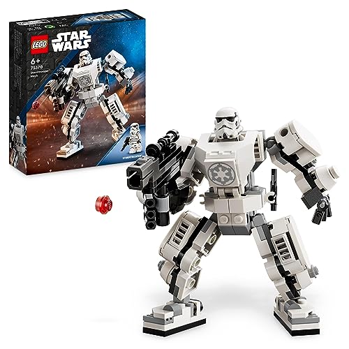 LEGO Star Wars Sturmtruppler Mech Set, Baubares Actionfigur-Modell mit Gelenkteilen, Minifiguren-Cockpit und großem Stud-Shooter, Sammelspielzeug für Kinder ab 6 Jahren 75370 von LEGO