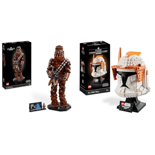 LEGO 75371 Star Wars Chewbacca, Wookie-Figur mit Bogenspanner & 75350 Star Wars Clone Commander Cody Helm Set für Erwachsene von LEGO