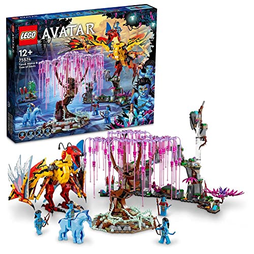 LEGO Avatar Toruk Makto und der Baum der Seelen, baubares Spielzeug mit 4 Minifiguren und fantastischen Tierfiguren, eine im Dunkeln leuchtende Pandora-Szene, 2022 Film-Set 75574 von LEGO