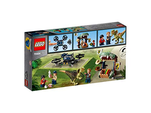 LEGO 75934 Jurassic World Dilophosaurus auf der Flucht Set mit 3 Minifiguren, Drohne und Dinosaurier Figur von LEGO