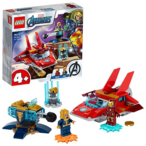 LEGO 76170 Marvel Avengers Iron Man vs. Thanos mit Jet und 2 Superhelden Figuren, Spielzeug ab 4 Jahren von LEGO