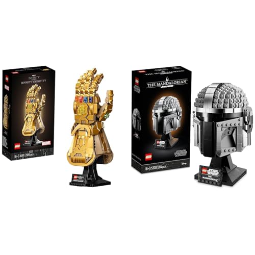 LEGO 76191 Marvel Super Heroes™ & Star Wars The Mandalorian Helm Modellbausatz für Erwachsene, baubare Zimmer-Deko für Fans, persönliches Geschenk zum Valentinstag für Männer, Frauen, Ihn & Sie 75328 von LEGO