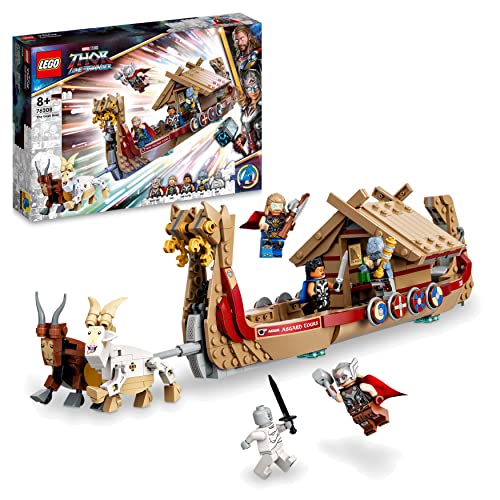 LEGO 76208 Marvel Das Ziegenboot, Spielzeug-Boot aus Thor: Love & Thunder, Avengers-Set zum Bauen mit Minifiguren wie Thor und Mighty Thor mit Sturmbrecher sowie Tierfiguren, ab 8 Jahren LEGO 76208 Marvel Das Ziegenboot, Spielzeug-Boot aus Thor: Love & Thunder, Avengers-Set zum Bauen mit Minifiguren wie Thor und Mighty Thor mit Sturmbrecher sowie Tierfiguren, ab 8 Jahren von LEGO