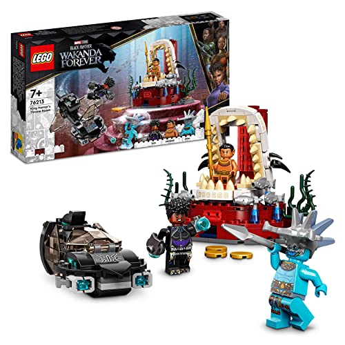 LEGO 76213 Marvel König Namors Thronsaal, Black Panther Wakanda-Spielzeug Zum Bauen, Set Mit U-Boot Für Kinder Ab 7 Jahren, Unterwasserabenteuer Mit Superhelden von LEGO