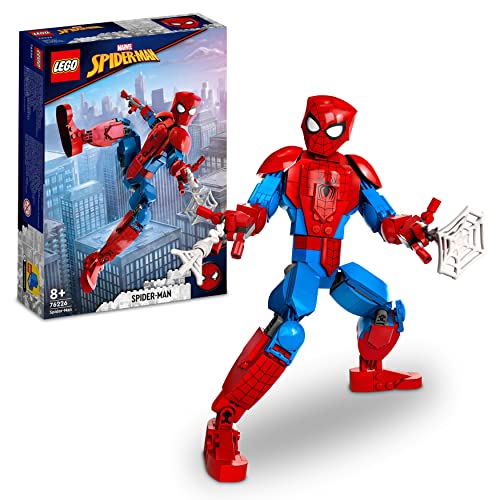 LEGO Marvel Spider-Man Figur, voll bewegliches Action-Spielzeug, sammelbare Superhelden-Actionfigur, Fanartikel für Fans der Filme, Geschenk für Jungen und Mädchen 76226 von LEGO