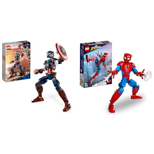 LEGO 76226 Marvel Spider-Man Figur & 76258 Marvel Captain America Baufigur von LEGO