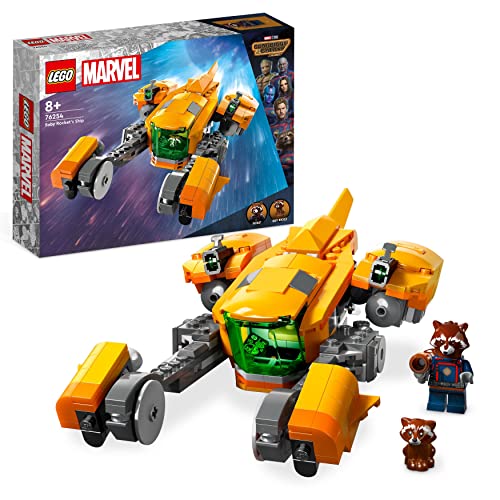LEGO Marvel Baby Rockets Schiff, Guardians of The Galaxy Volume 3 BAU-Spielzeug für Kinder mit Superhelden-Minifigur und Raumschiff, Weltraum-Set 76254 von LEGO