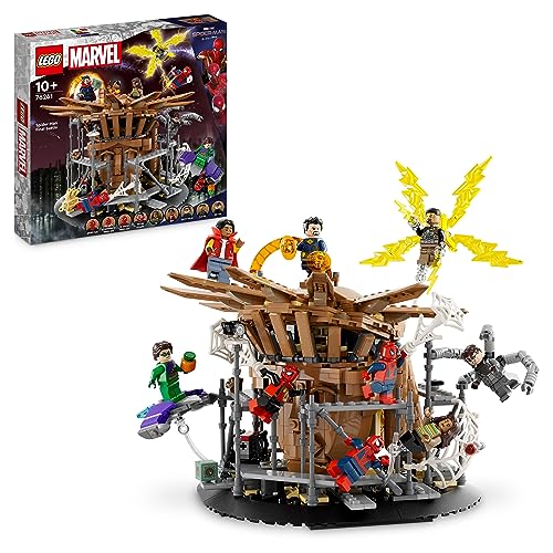 LEGO Marvel Spider-Mans großer Showdown, Spider-Man: No Way Home-Set mit 3 Peter Parker-Minifiguren sowie Green Goblin, Electro, Sandman, Ned, Doctor Strange und MJ, Sammlermodell 76261 von LEGO