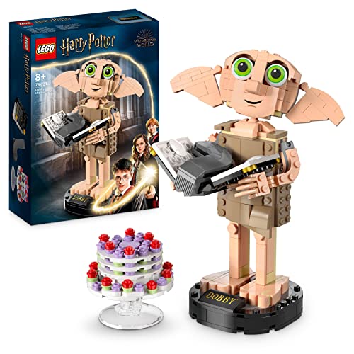 LEGO Harry Potter Dobby der Hauself Set, bewegliche ikonische Figur, Spielzeug, Schlafzimmer Accessoire & Deko, Charakter-Sammlung, Geschenk für Mädchen, Jungen, Teens und alle Fans ab 8 Jahren 76421 von LEGO