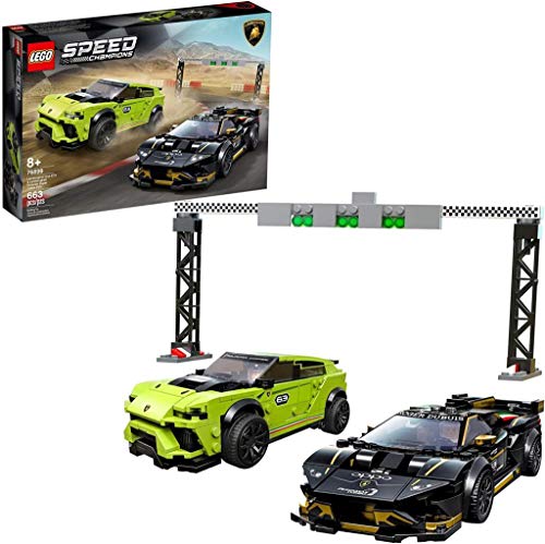 LEGO 76899 Speed Champions Lamborghini Urus ST-X & Lamborghini Huracán Super Trofeo EVO, Rennwagen-Set von LEGO