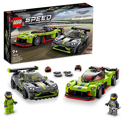 LEGO 76910 Speed Champions Aston Martin Valkyrie AMR Pro & Vantage GT3, Bausatz mit 2 Rennautos, Modellautos für Kinder ab 9 Jahre, 2022 Kollektion von LEGO