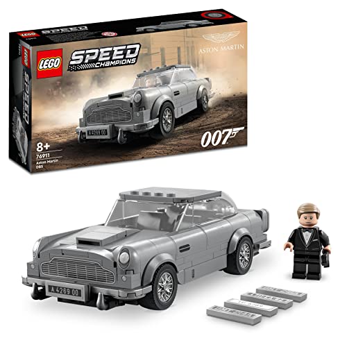 LEGO 76911 Speed Champions 007 Aston Martin DB5, James Bond Auto-Spielzeug zum Film Keine Zeit zu Sterben, Modellauto zum Nachbauen mit Minifigur, Sammler-Set, Geschenk für Jungen, Mädchen und Fans von LEGO