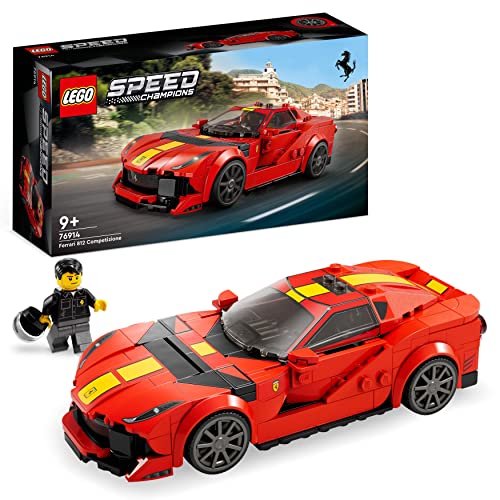LEGO Speed Champions Ferrari 812 Competizione, Sportwagen und Spielzeug-Modell-Bausatz, Serie 2023, Auto-Sammlerfahrzeug-Set 76914 von LEGO