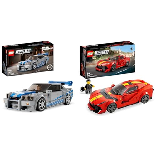LEGO 76917 2 Fast 2 Furious Nissan Skyline GT-R Rennwagen zum Bauen & 76914 Speed Champions Ferrari 812 Competizione, Sportwagen und Spielzeug-Modell-Bausatz, Serie 2023 von LEGO