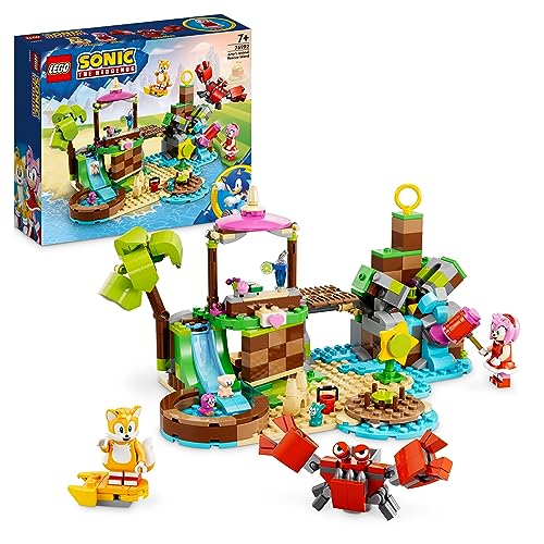 LEGO Sonic The Hedgehog Amys Tierrettungsinsel Spielzeug-Set, Baubares Spiel mit 6 Charakteren, darunter Amy & Tails-Figuren, Geschenke für Kinder, Jungen und Mädchen ab 7 Jahren 76992 von LEGO