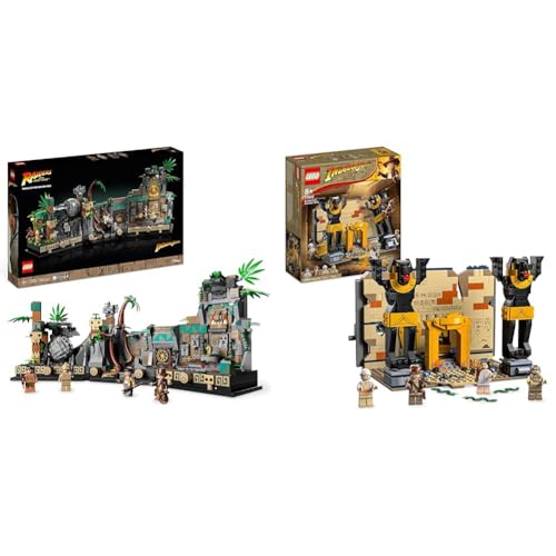 LEGO 77015 Indiana Jones Tempel des goldenen Götzen Modellbausatz für Erwachsene & 77013 Indiana Jones Flucht aus dem Grabmal Konstruktionsspielzeug von Star Wars