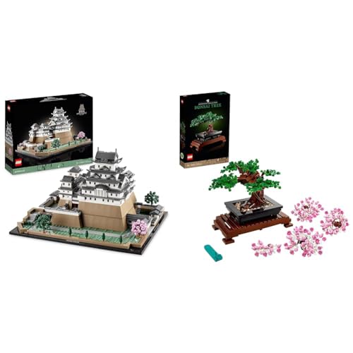 LEGO Architecture Burg Himeji, Modellbausatz für Erwachsene, Wahrzeichen-Kollektion & Icons Bonsai Baum Set für Erwachsene, Pflanzen Home Deko Set mit Blumen von LEGO