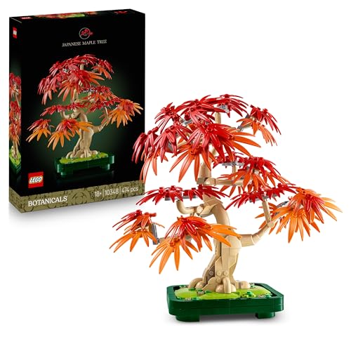 LEGO Botanicals Japanischer Roter Ahorn – Bonsai-Baum - Künstliche Pflanzen Bauset mit roten & orangen Blättern, Plus Schale - Home Dekor - Geschenkidee für Erwachsene - 10348 von LEGO