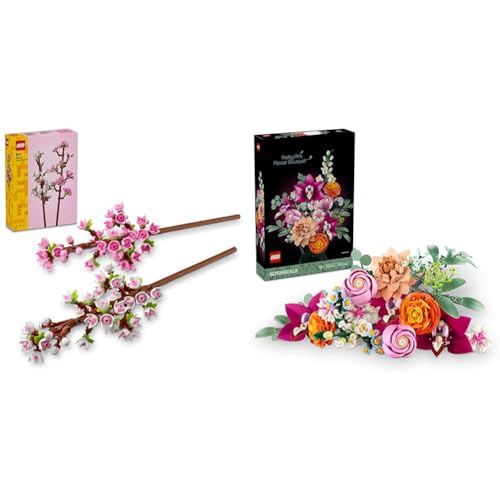 LEGO Botanicals The Joyful Scandi Bundle: Cherry Blossoms & Pretty Pink Flower Bouquet for Minimalist Décor 40725 + 10342 von LEGO