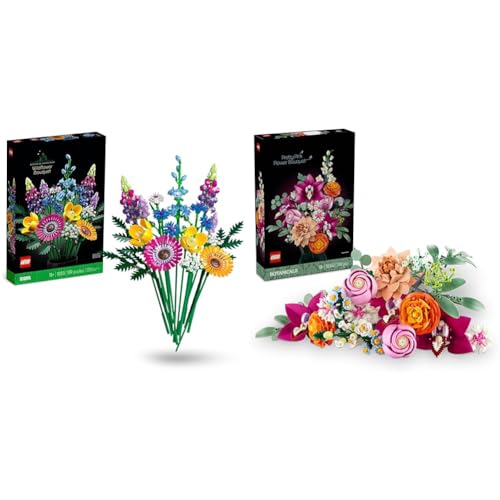LEGO Botanicals The Maximalist Bundle: Wildflower Bouquet & Pretty Pink Flower Bouquet for Bold Home Décor 10313 + 10342 von LEGO