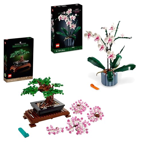 LEGO Botanischer Garten-Bundle – Enthält die Bausets Orchidee (10311) und Bonsai-Baum (10281) – Kreatives Geschenk zum Valentinstag für Frauen & Männer – Künstliche Pflanzen-Dekoration für Zuhause von LEGO