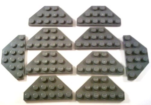 LEGO Bricks – Bügeleisen Keilspitze (10 Stück, 3 x 6 Zapfen, dunkel grau NEU von LEGO