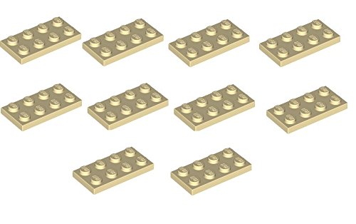 LEGO CITY - 10 BAUPLATTEN - PLATTEN mit 2x4 Noppen in beige / tan - 3020 von LEGO