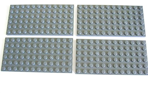 LEGO CITY - 4 BAUPLATTEN PLATTEN MIT 6x12 NOPPEN im neuen dunkelgrau - 3028 von LEGO