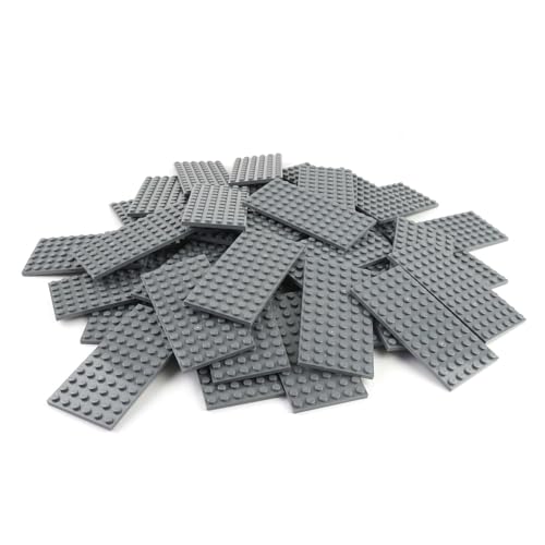 Lego City Classic Basic - 4 Bauplatten 3028 mit 6x12 Noppen im neuem Dunkelgrau - ideal für vielseitige und kreative Bauprojekte von LEGO