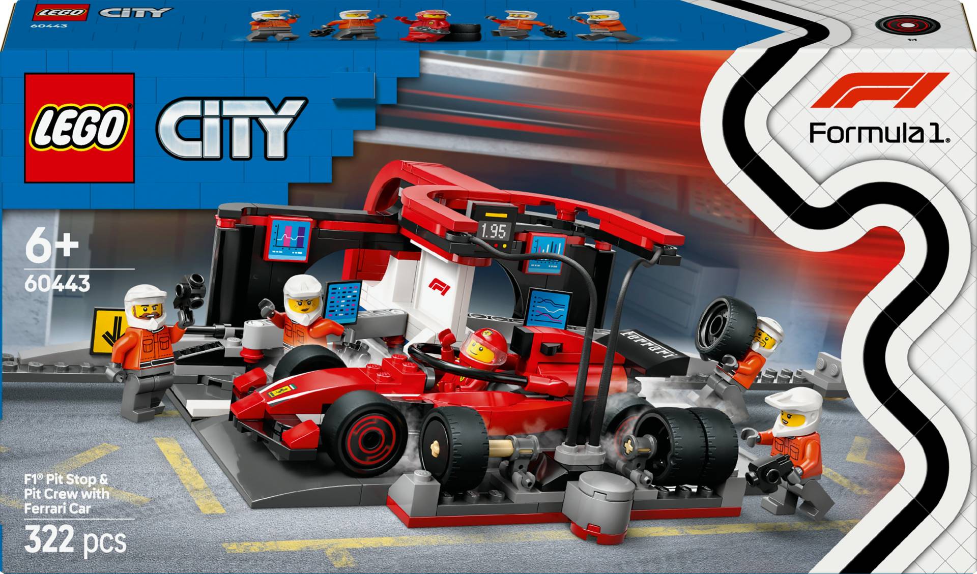 LEGO City 60443 F1 Boxenstopp mit Boxencrew und Ferrari Flitzer LEGO City 60443 F1 Boxenstopp mit Boxencrew und Ferrari Flitzer von LEGO