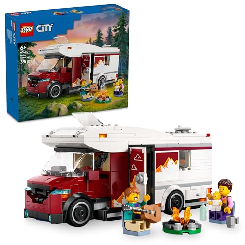 LEGO City Abenteuer-Wohnmobil - Wohnwagen Spielzeug für Jungen und Mädchen ab 6 Jahren - Inkl. 3 Minifiguren und Camping Zubehör - Geschenkidee zum Geburtstag und für die Feiertage 60454 von LEGO