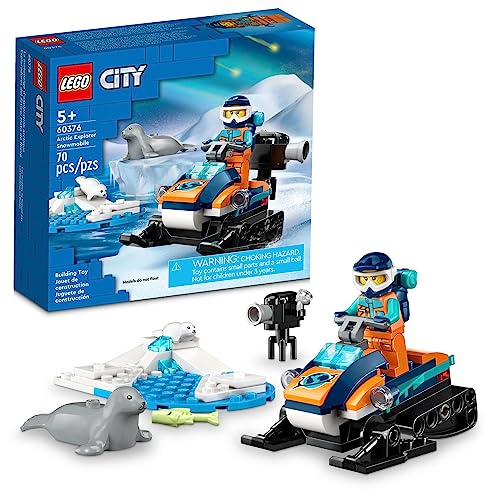 LEGO City Arctic Explorer Schneemobil 60376 Bauspielzeug-Set, Schneemobil Spielset mit Minifiguren und 2 Siegelfiguren für fantasievolles Rollenspiel, lustige Geschenkidee für 5-Jährige LEGO City Arctic Explorer Schneemobil 60376 Bauspielzeug-Set, Schneemobil Spielset mit Minifiguren und 2 Siegelfiguren für fantasievolles Rollenspiel, lustige Geschenkidee für 5-Jährige von LEGO