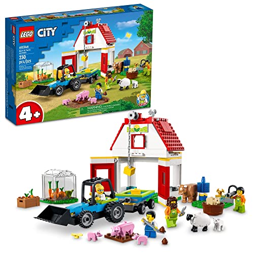 LEGO City Barn & Farm Animals 60346 Bauspielzeug Set für Kinder, Vorschuljungen und Mädchen ab 4 Jahren (230 Teile) von LEGO