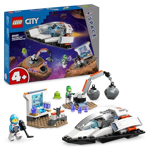 LEGO City Bergung eines Asteroiden im Weltall, Weltraum-Spielzeug mit Raumschiff, Raumstation, 2 Minifiguren und eine Alien-Figur, Geschenk für Kinder, Jungs und Mädchen ab 4 Jahren 60429 von LEGO
