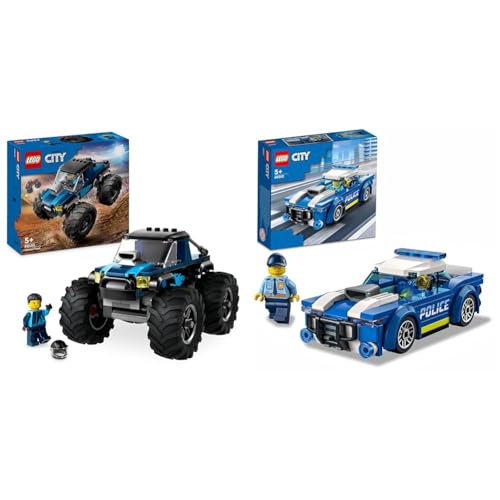 LEGO City Blauer Monstertruck, Offroad-Auto-Spielzeug, Fahrzeug-Set & City Polizeiauto, Polizei-Spielzeug ab 5 Jahren LEGO City Blauer Monstertruck, Offroad-Auto-Spielzeug, Fahrzeug-Set & City Polizeiauto, Polizei-Spielzeug ab 5 Jahren von LEGO