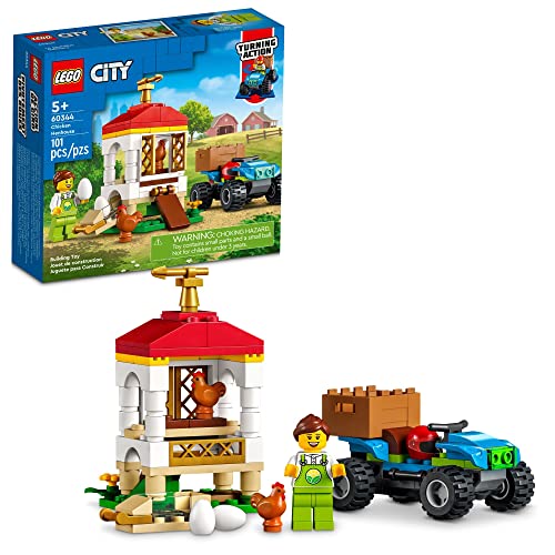LEGO City Chicken Henhouse 60344 Gebäude Bauernhof Spielzeug-Set für Kinder, Jungen, and Girls Ages 5+ (101 Stück) von THEMONG