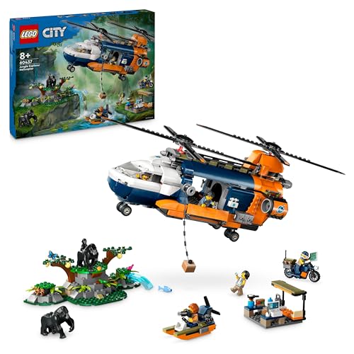 LEGO City Dschungelforscher-Hubschrauber, Abenteuer-Spielset für Kinder ab 8 Jahren, Weihnachts- oder Geburtstagsgeschenk für Kinder, 5 Minifiguren und 3 Gorillas 60437 LEGO City Dschungelforscher-Hubschrauber, Abenteuer-Spielset für Kinder ab 8 Jahren, Weihnachts- oder Geburtstagsgeschenk für Kinder, 5 Minifiguren und 3 Gorillas 60437 von LEGO